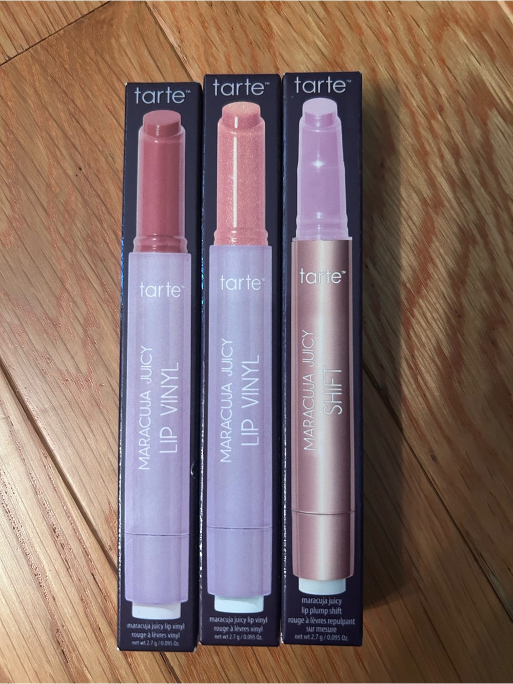 tarte Maracuja Juicy Lip Vinyl & Shift Trio - Rose, Peach, Lavender